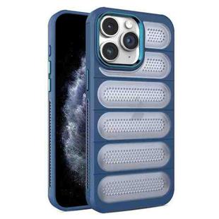 For iPhone 11 Pro Cooling Armor Translucent Mesh Breathable Phone Case(Blue)
