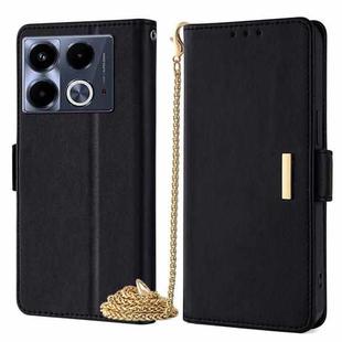 For Infinix Note 40 4G Crossbody Chain Leather Phone Case(Black)
