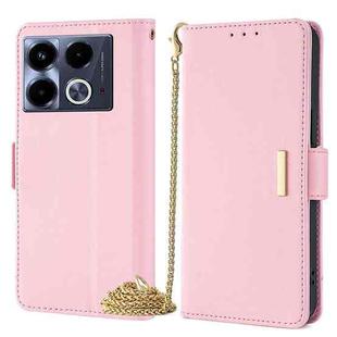 For Infinix Note 40 4G Crossbody Chain Leather Phone Case(Pink)