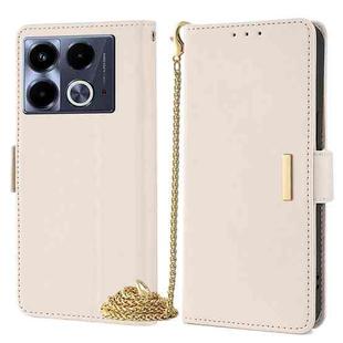For Infinix Note 40 4G Crossbody Chain Leather Phone Case(White)
