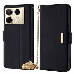 For Infinix Note 40 Pro 4G Crossbody Chain Leather Phone Case(Black)