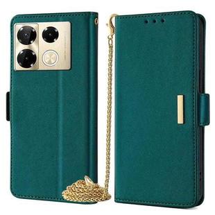 For Infinix Note 40 Pro 4G Crossbody Chain Leather Phone Case(Green)