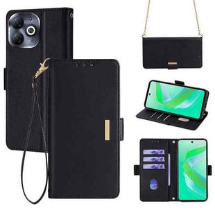 For Infinix Smart 8 4G Crossbody Chain Leather Phone Case(Black)
