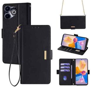 For Infinix Hot 40i 4G Crossbody Chain Leather Phone Case(Black)