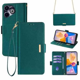 For Infinix Hot 40i 4G Crossbody Chain Leather Phone Case(Green)