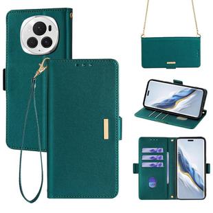 For Honor Magic6 Pro Crossbody Chain Leather Phone Case(Green)