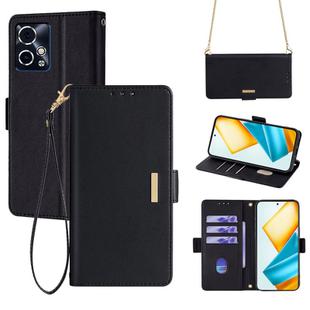 For Honor 90 GT Crossbody Chain Leather Phone Case(Black)