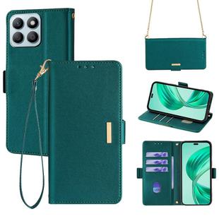 For Honor X8b Crossbody Chain Leather Phone Case(Green)