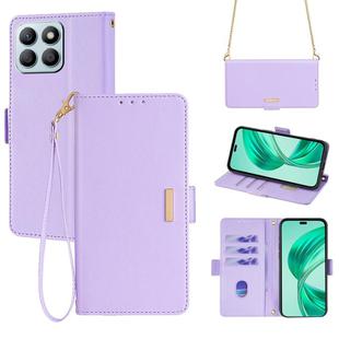 For Honor X8b Crossbody Chain Leather Phone Case(Purple)