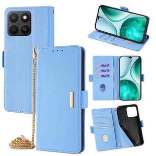 For Honor X8c 4G Global Crossbody Chain Leather Phone Case(Blue)