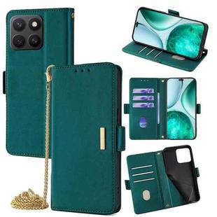 For Honor X8c 4G Global Crossbody Chain Leather Phone Case(Green)