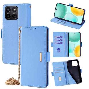 For Honor X6c 4G Crossbody Chain Leather Phone Case(Blue)
