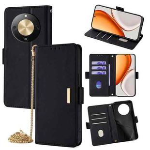 For Honor X70 5G Crossbody Chain Leather Phone Case(Black)