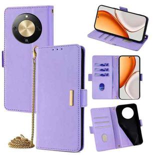 For Honor X70 5G Crossbody Chain Leather Phone Case(Purple)