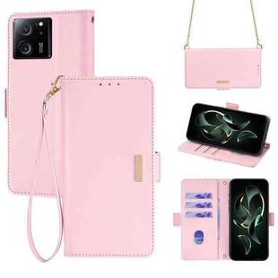 For Xiaomi Redmi K60 Ultra Crossbody Chain Leather Phone Case(Pink)