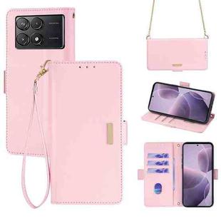 For Xiaomi Redmi K70 5G / K70 Pro 5G Crossbody Chain Leather Phone Case(Pink)