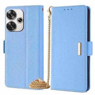 For Xiaomi Redmi Turbo 3 5G Crossbody Chain Leather Phone Case(Blue)