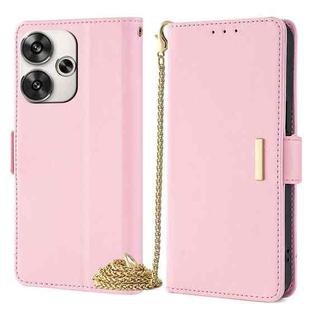 For Xiaomi Redmi Turbo 3 5G Crossbody Chain Leather Phone Case(Pink)
