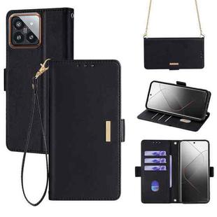 For Xiaomi 14 Pro Crossbody Chain Leather Phone Case(Black)