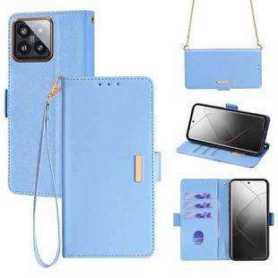 For Xiaomi 14 Pro Crossbody Chain Leather Phone Case(Blue)