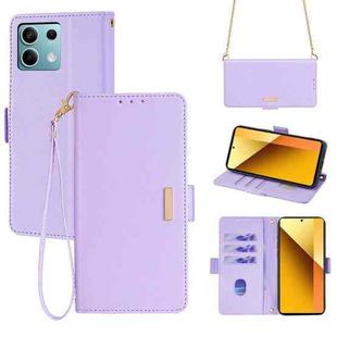 For Xiaomi Redmi Note 13 4G Crossbody Chain Leather Phone Case(Purple)