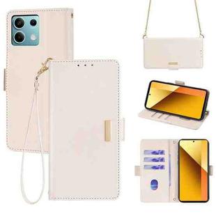 For Xiaomi Redmi Note 13 4G Crossbody Chain Leather Phone Case(White)