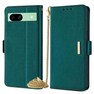 For Google Pixel 8a Crossbody Chain Leather Phone Case(Green)