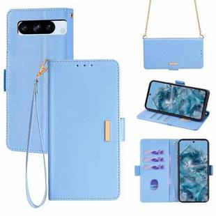 For Google Pixel 8 Pro Crossbody Chain Leather Phone Case(Blue)