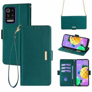 For LG K52 Crossbody Chain Leather Phone Case(Green)