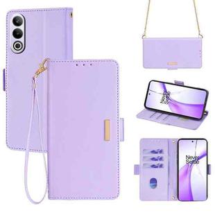 For OnePlus Ace 3V 5G Crossbody Chain Leather Phone Case(Purple)