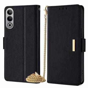 For OnePlus Nord CE4 5G Crossbody Chain Leather Phone Case(Black)