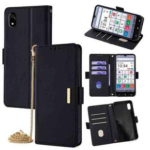 For ZTE Kantan Sumaho 4 A402ZT Crossbody Chain Leather Phone Case(Black)
