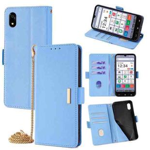 For ZTE Kantan Sumaho 4 A402ZT Crossbody Chain Leather Phone Case(Blue)