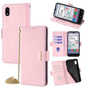 For ZTE Kantan Sumaho 4 A402ZT Crossbody Chain Leather Phone Case(Pink)