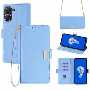 For ASUS Zenfone 9 / 9Z Crossbody Chain Leather Phone Case(Blue)