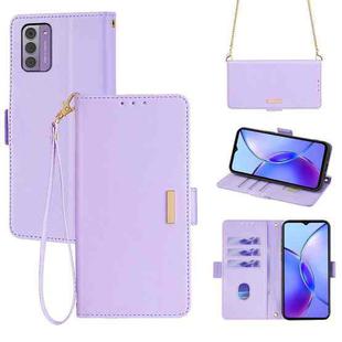 For Nokia G42 4G Crossbody Chain Leather Phone Case(Purple)