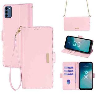 For Nokia C300 4G US Crossbody Chain Leather Phone Case(Pink)