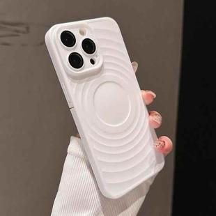 For iPhone 15 Pro Max Wave Texture PC Shockproof Phone Case(White)