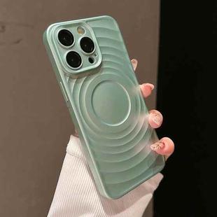 For iPhone 15 Pro Max Wave Texture PC Shockproof Phone Case(Cyan)