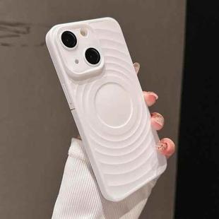For iPhone 15 Wave Texture PC Shockproof Phone Case(White)