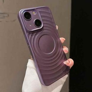 For iPhone 15 Wave Texture PC Shockproof Phone Case(Purple)