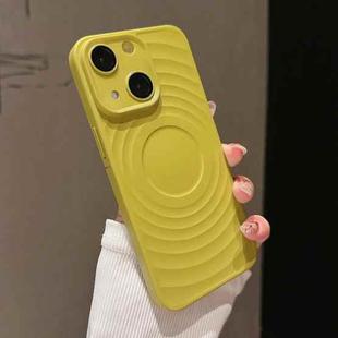 For iPhone 14 Wave Texture PC Shockproof Phone Case(Avocado Green)