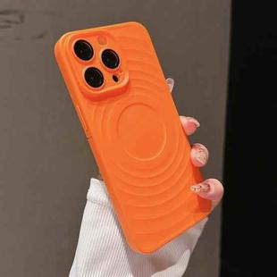 For iPhone 14 Pro Wave Texture PC Shockproof Phone Case(Orange)
