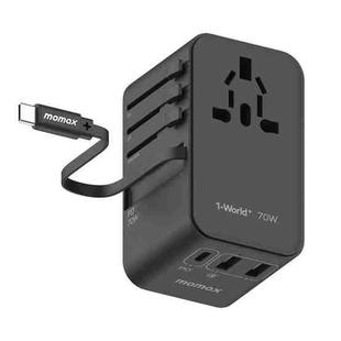 MOMAX 1-World+ 70W Gallium Nitride Expansion Cable Global Conversion Socket Power Adapter(Black)