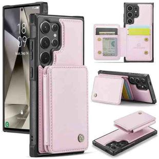 For Samsung Galaxy S24 Ultra 5G JEEHOOD J05 Business Magnetic Style RFID Leather Phone Case(Pink)