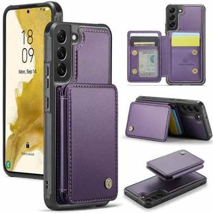 For Samsung Galaxy S22 5G JEEHOOD J05 Business Magnetic Style RFID Leather Phone Case(Purple)