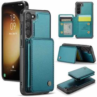 For Samsung Galaxy S23+ 5G JEEHOOD J05 Business Magnetic Style RFID Leather Phone Case(Blue Green)