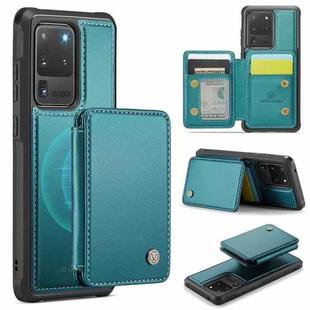 For Samsung Galaxy S20 Ultra 5G JEEHOOD J05 Business Magnetic Style RFID Leather Phone Case(Blue Green)