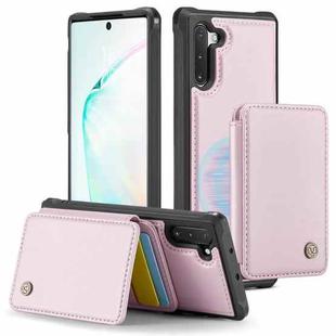 For Samsung Galaxy Note10 5G JEEHOOD J05 Business Magnetic Style RFID Leather Phone Case(Pink)