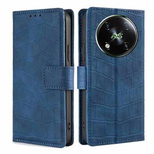 For Itel RS4 4G Skin Feel Crocodile Magnetic Clasp Leather Phone Case(Blue)
